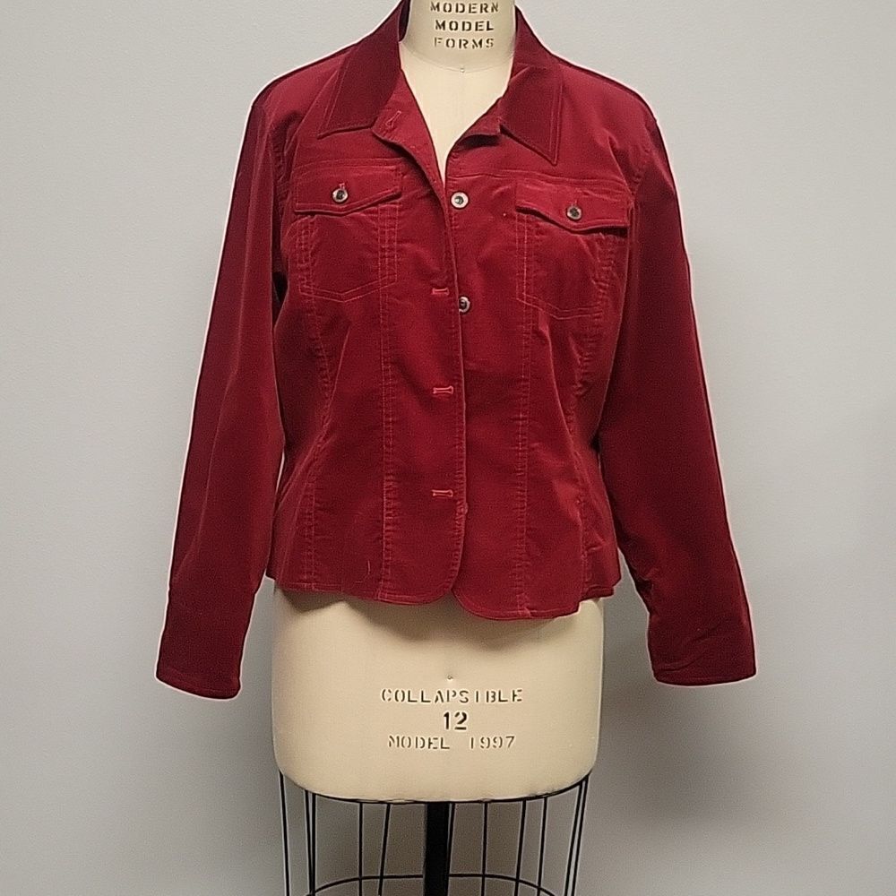 Coldwater Creek Classic Trucker Jacket Red XL Petite